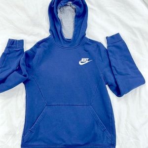 Nike hoodie blue colored.  Youth large
